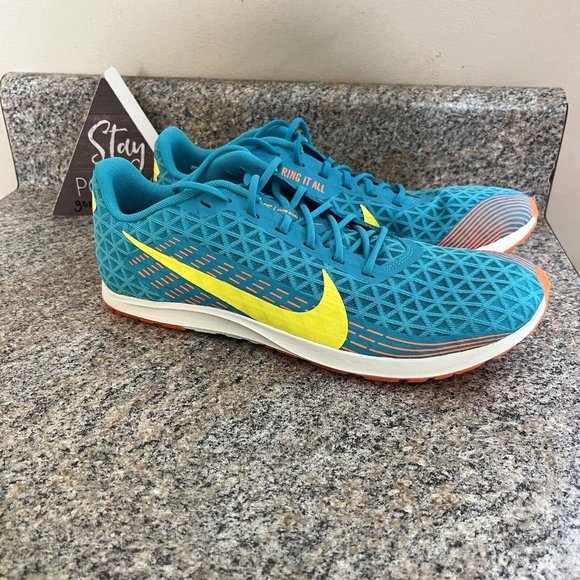 Nike Zoom Rival XC Oracle Aqua/Yellow/Orange Track Spikes/Bag AJ0851-300 Size 10 - Picture 5 of 9